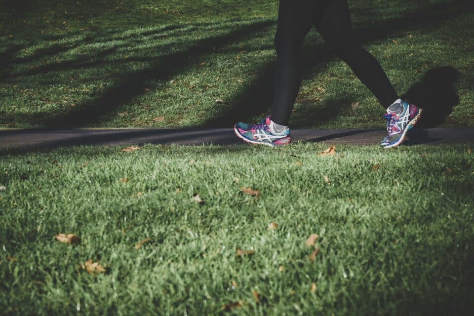 Woman running in a park in London