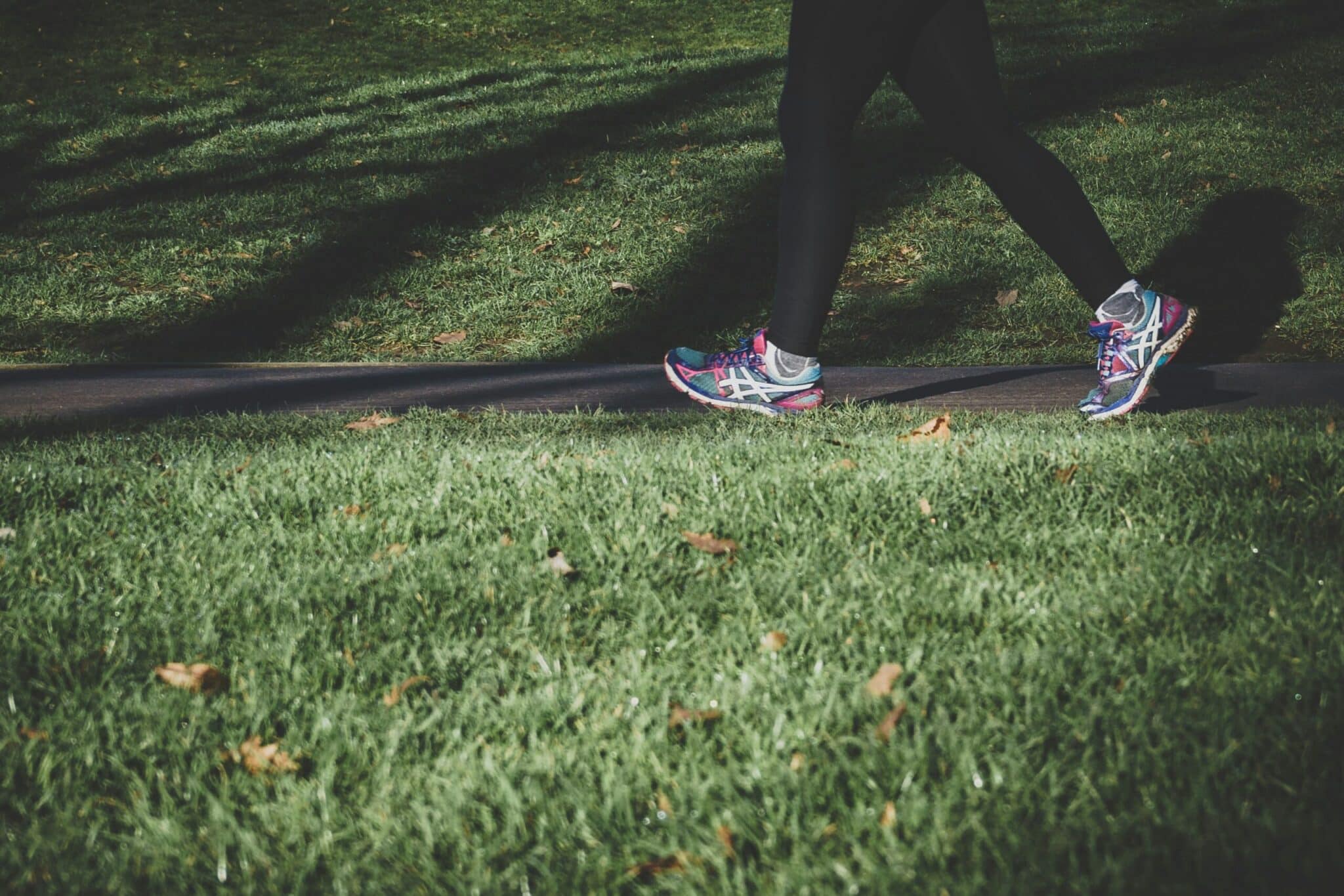 Woman running in a park in London