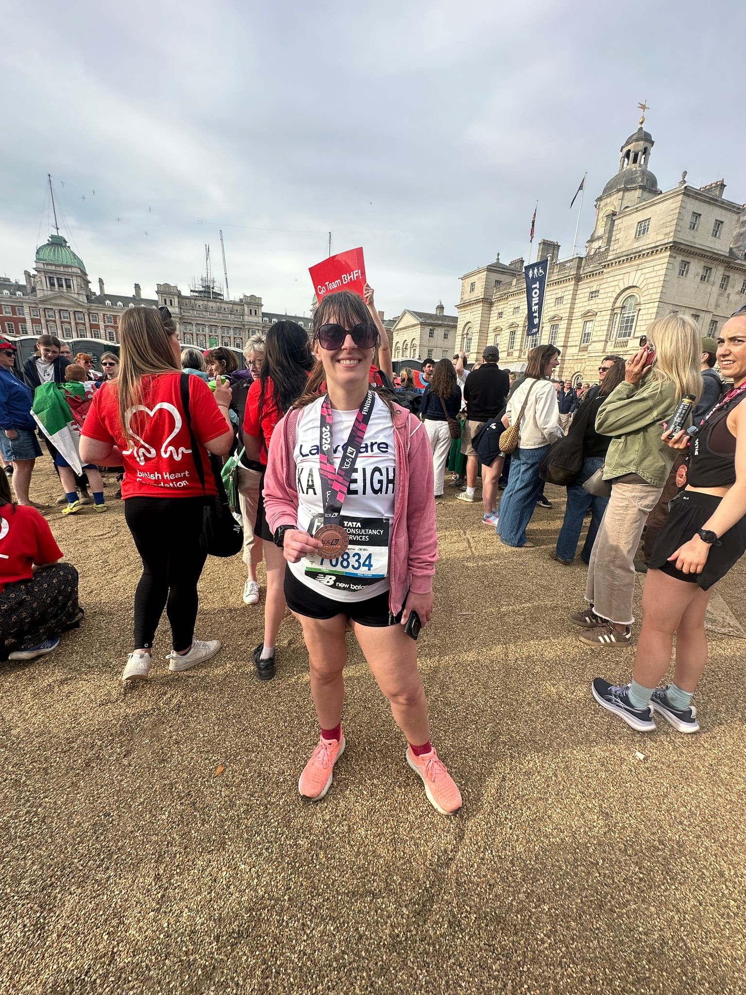 Kayleigh with her medal after the race. 