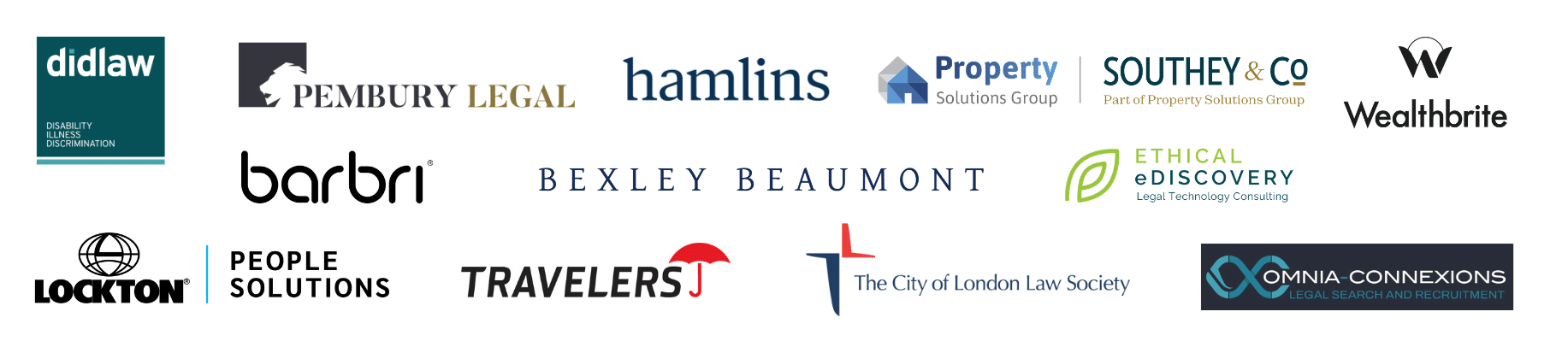 logos from organisations who have signed up for LawCare's 25 Club